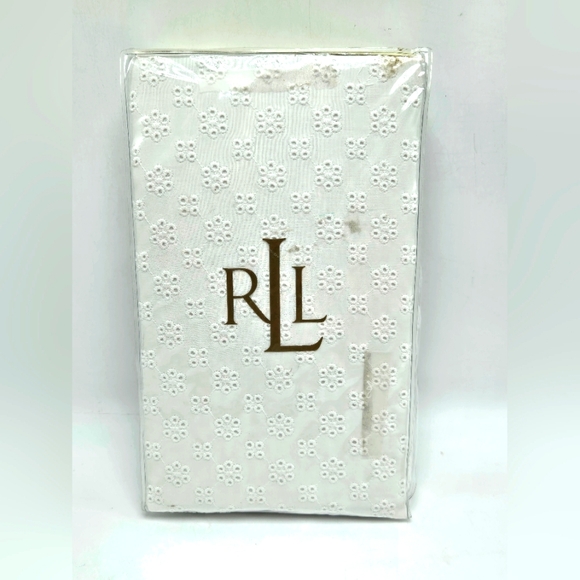 Brand New Laruen Ralph Lauren Cottage Hill Pillow King Sham Bedding Eyelet White